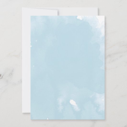 It's A Boy Blue Balloon Bow Greenery Baby Shower Einladung (Rückseite)