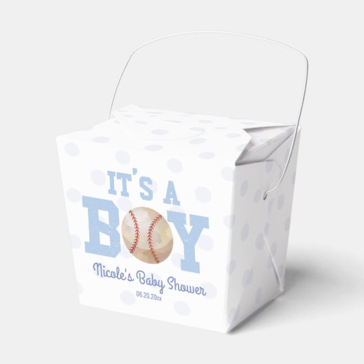 It's A Boy! Blue Baseball Baby Shower Geschenkschachtel (Vorderseite)