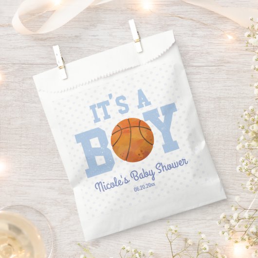 It's A Boy! Blue Basketball Baby Shower Geschenktütchen (Ausgeschnitten)
