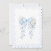 It's a Boy Blue Bow Floral Baby Shower Einladung (Rückseite)