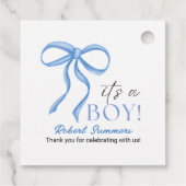 It's a Boy Blue Ribbon Geschenkanhänger (Rückseite)