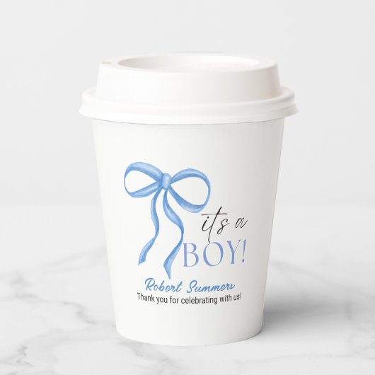 It's a Boy Blue Ribbon Pappbecher (Rückseite)