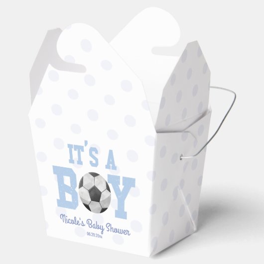 It's A Boy! Blue Soccer Ball Baby Shower Geschenkschachtel (Geöffnet)