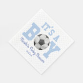 It's A Boy! Blue Soccer Ball Baby Shower Serviette (Ecke)