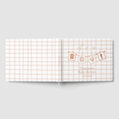 It's a Boy! Cute Brown Gingham Baby Shower Gästebuch (Voll)