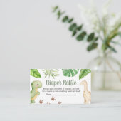 It's a Boy Dinosaur Baby Shower Diaper Raffle Begleitkarte (Stehend Vorderseite)