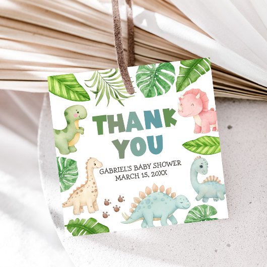 It's a Boy Dinosaur Baby Shower  Geschenkanhänger