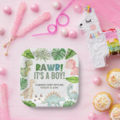 It's a Boy Dinosaur Baby Shower Pappteller (Party)