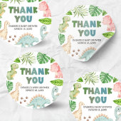 It's a Boy Dinosaur Baby Shower Runder Aufkleber