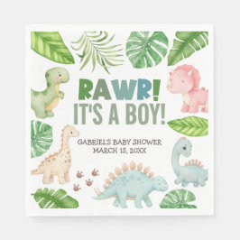 It's a Boy Dinosaur Baby Shower Serviette