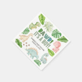 It's a Boy Dinosaur Baby Shower Serviette (Ecke)