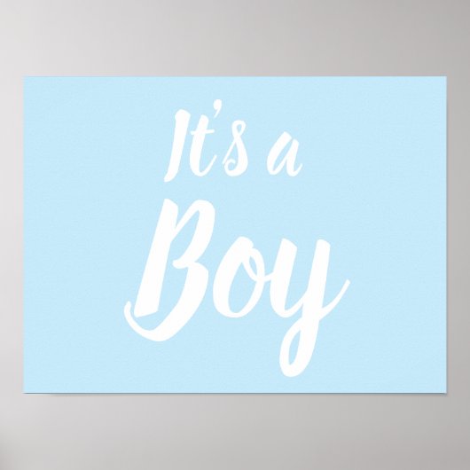 It's a Boy, light blue baby shower, gender reveal Poster (Vorne)