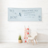 It's A Boy! Minimalism Pastel Blue Baby Shower Banner (Insitu)