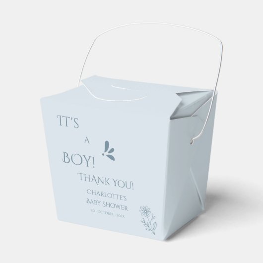 It's A Boy! Minimalism Pastel Blue Baby Shower Geschenkschachtel (Vorderseite)
