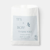 It's A Boy! Minimalism Pastel Blue Baby Shower Geschenktütchen (Vorderseite)