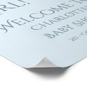 It's A Boy! Minimalism Pastel Blue Baby Shower Poster (Ecke)