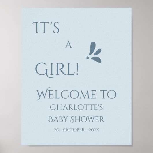 It's A Boy! Minimalism Pastel Blue Baby Shower Poster (Vorne)