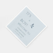 It's A Boy! Minimalism Pastel Blue Baby Shower Serviette (Ecke)