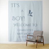 It's A Boy! Minimalism Pastel Blue Baby Shower Wandteppich (Beispiel)
