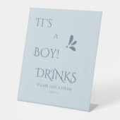 It's A Boy! Minimalism Pastel Blue Drinks Sockelschild (Vorderseite)