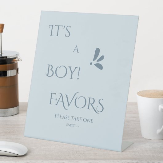 It's A Boy! Minimalism Pastel Blue Favors Sockelschild (In Situ)