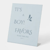 It's A Boy! Minimalism Pastel Blue Favors Sockelschild (Vorderseite)
