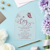 It's A Boy Modern Minimal Butterfly Baby Shower Acryleinladungen (Insitu (Hochzeit))