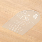 It's A Boy Modern Minimal Butterfly Baby Shower Acryleinladungen (Ablage )