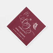 It's A Boy Modern Minimal Butterfly Baby Shower Serviette (Ecke)
