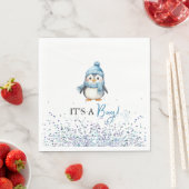 It's a Boy Penguin Winter Baby Shower Serviette (Beispiel)