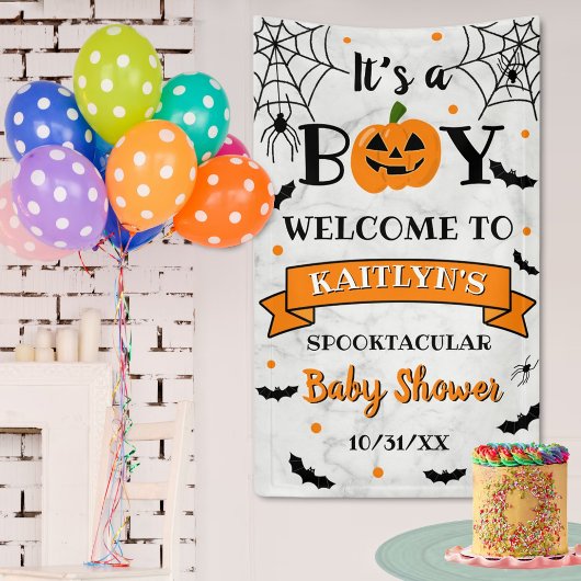"It's A Boy" Pumkin Halloween Baby Dusche Willkomm Banner