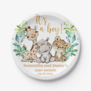 It's a Boy! Safari Baby Shower Pappteller