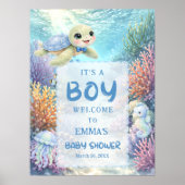 It's a Boy Sea Turtle Baby Shower Welcome Poster (Vorne)