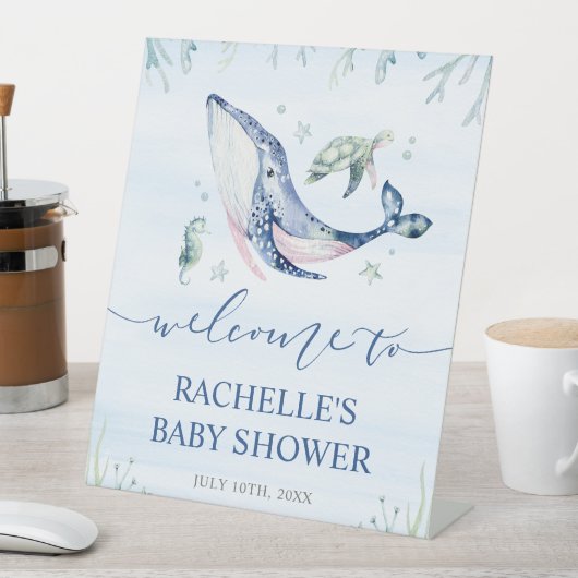 It's a Boy Under the Sea Baby Shower Welcome Sockelschild (In Situ)