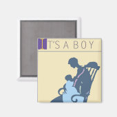 <It's a Boy>von Steve Collier Magnet (Vorderseite/Rückseite)