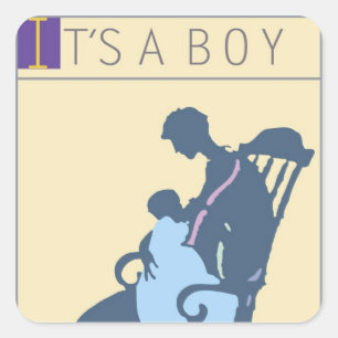 <It's a Boy>von Steve Collier Quadratischer Aufkleber