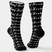It's a Boy! White Script Baby Gender Reveal Socken (Gewinkelt)