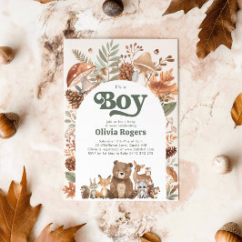 It's a Boy! Woodland Animal Baby Shower Einladung