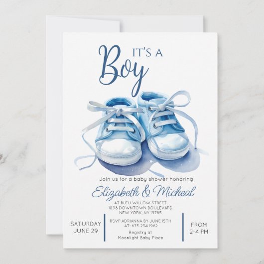 Its A Boys Theme Baby Shower Invitation Einladung (Vorderseite)