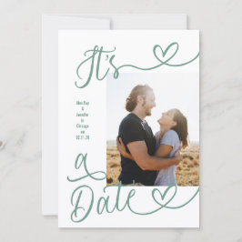 It's A Date Photo Sage Green Wedding Save The Date