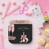 It's a Double Celebration Black Champagne Birthday Pappteller (Party)