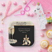 It's a Double Celebration Black Champagne Birthday Pappteller (Party)