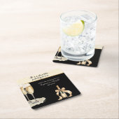 It's a Double Celebration Black Champagne Birthday Rechteckiger Pappuntersetzer (Vor Ort)