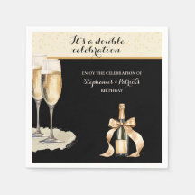 It's a Double Celebration Black Champagne Birthday