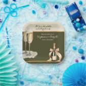 It's a Double Celebration Green Champagne Birthday Pappteller (Party)