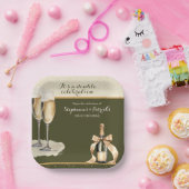 It's a Double Celebration Green Champagne Birthday Pappteller (Party)