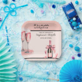 It's a Double Celebration Pink Champagne Birthday Pappteller (Party)