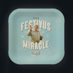 It's a Festivus Miracle Pappteller<br><div class="desc">Gather 'round the aluminum pole and celebrate the most unexpected moments of the season with this "It's a Festivus Miracle!" graphic. Featuring the legendary Frank Costanza in his peak holiday form, this design captures the hilarious energy of the Seinfeld holiday we all know and love. With its retro sunburst background...</div>
