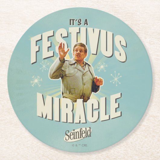 It's a Festivus Miracle Runder Pappuntersetzer (Vorderseite)