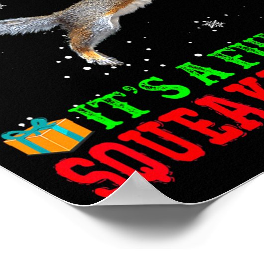 It's A Funny Squeaky Sound Shirt Christmas Squirre Poster (Ecke)